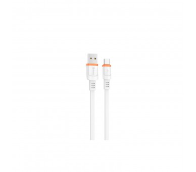 Cable Qcharx Rome Usb A Tipo C 3A - 1 M - Pvc Plano Blanco