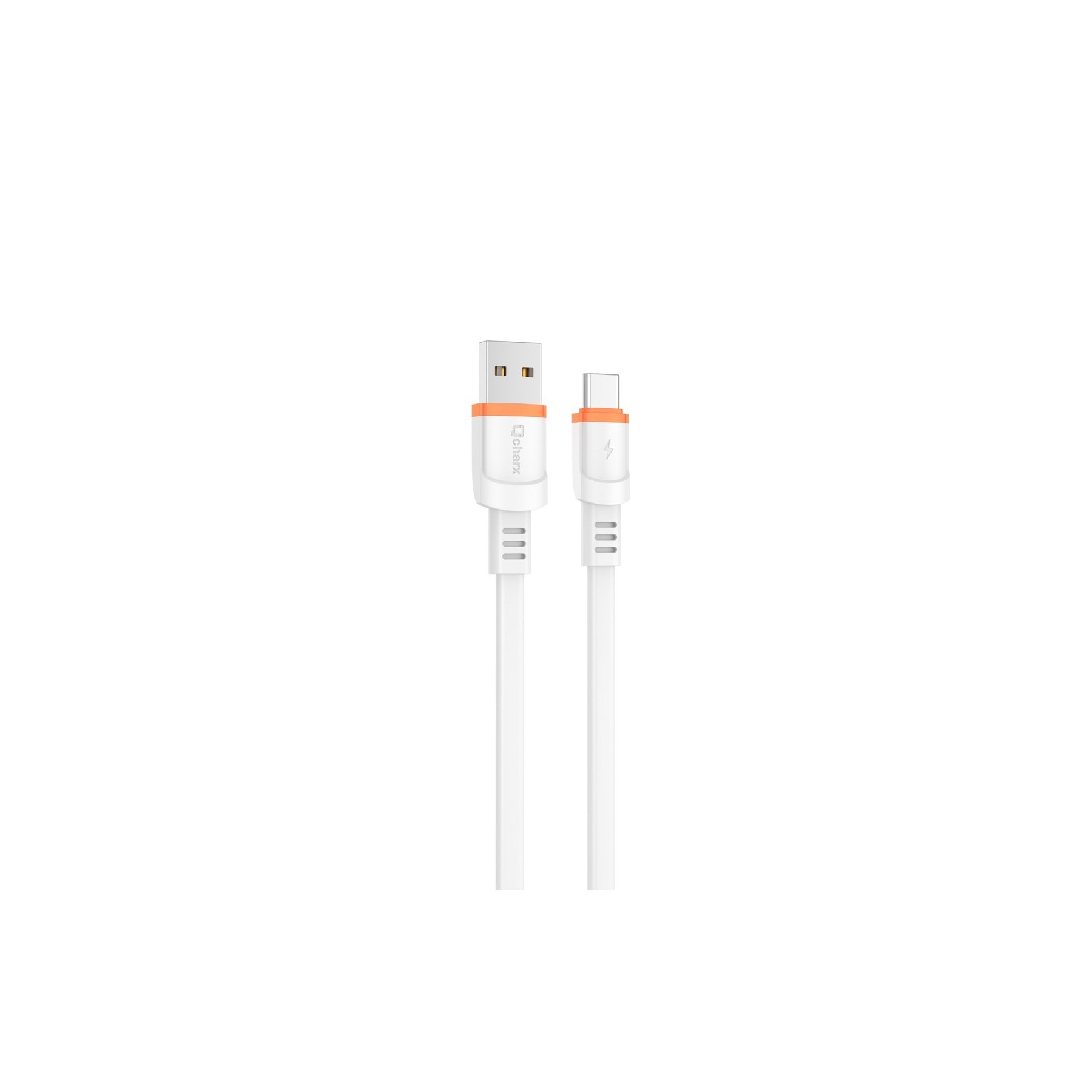 Cable Qcharx Rome Usb A Tipo C 3A - 1 M - Pvc Plano Blanco