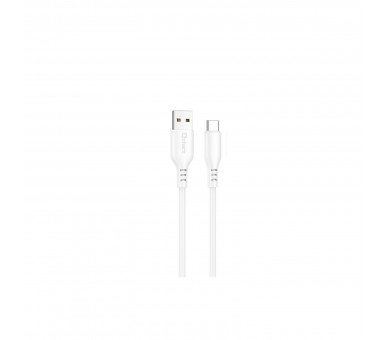 Cable Qcharx Tokyo Usb A Tipo C 3A - 1 M - Silicona Blanco T