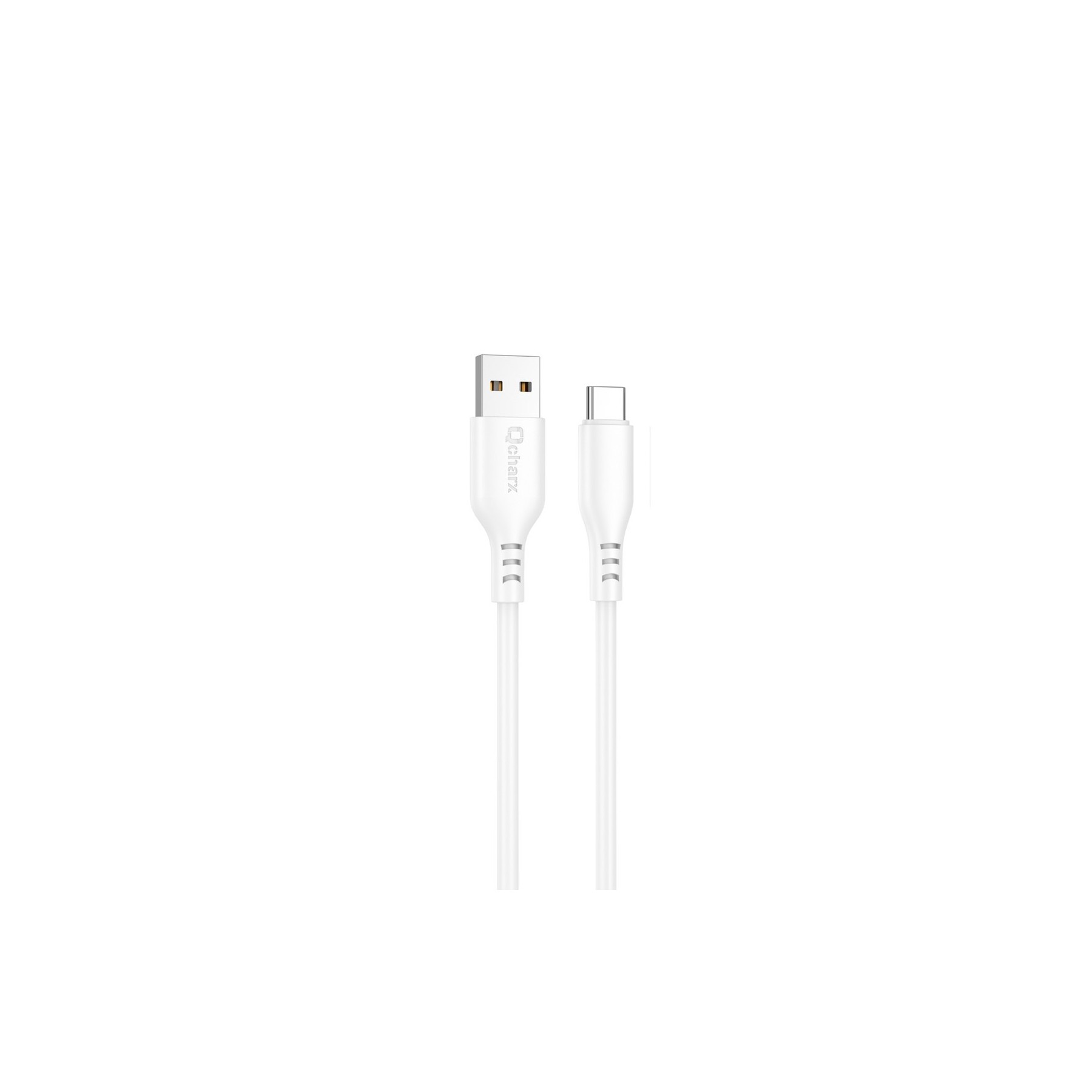 Cable Qcharx Tokyo Usb A Tipo C 3A - 1 M - Silicona Blanco T