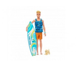 Muñeco Barbie Mattel Ken Tabla De Surf