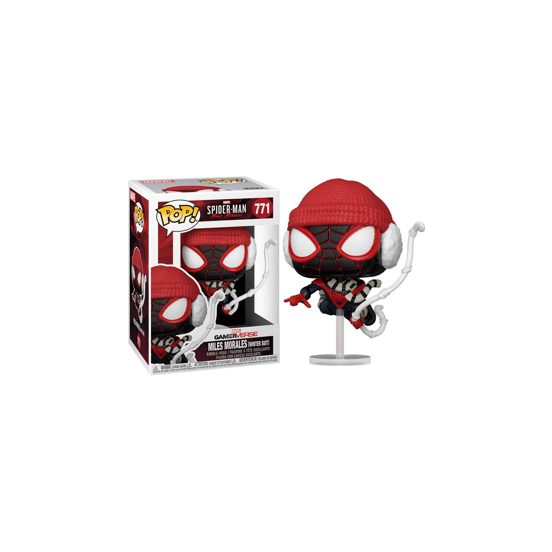 Figura Pop Marvel Spiderman Miles Morales Winter Suit