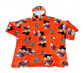 Bata sudadera oversize Dragon Ball coral infantil