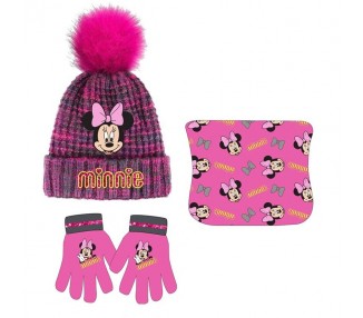 Conjunto gorro guantes braga cuello Minnie Disney