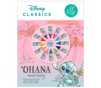 Blister cuaderno + 12 pinturas Stitch Disney