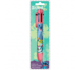 Boligrafo 6 colores Stitch Disney