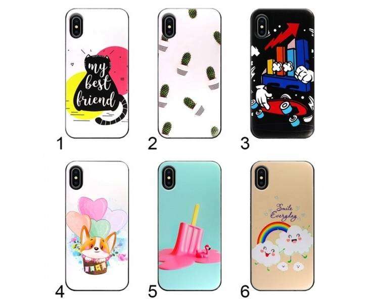 Funda Gel Doble Capa IPhone X - 6 Dibujos