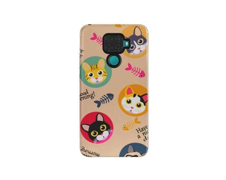 Funda Huawei Mate 30 Lite Gel 2 piezas relieve Gatos