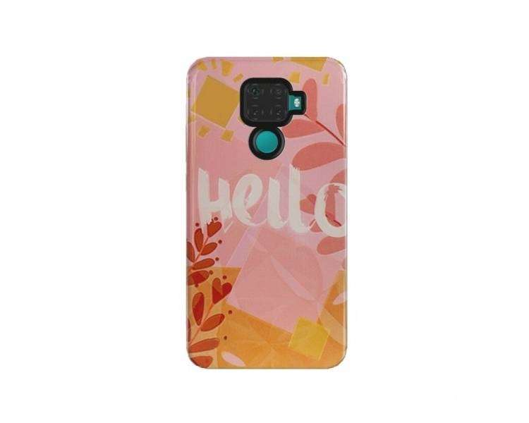 Funda Huawei Mate 30 Lite 2 piezas relieve Hello