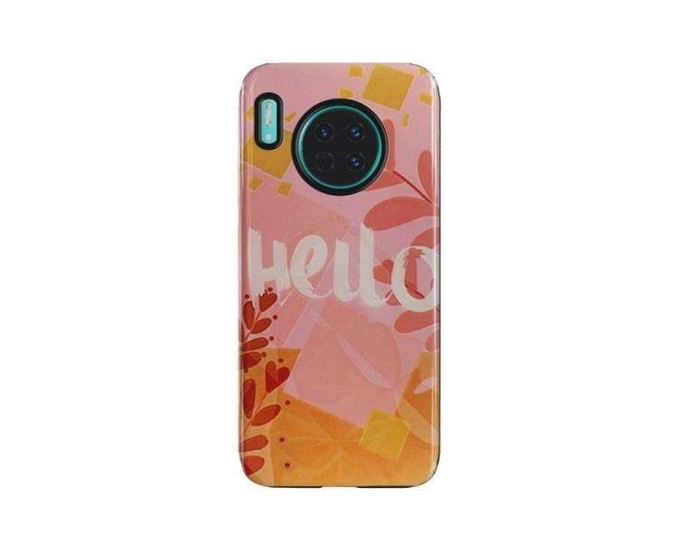 Funda Huawei Mate 30 2 piezas relieve Hello