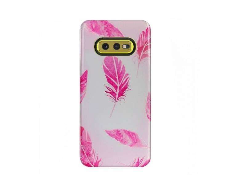 Funda Samsung Galaxy S10e Gel 2 piezas relieve Plumas