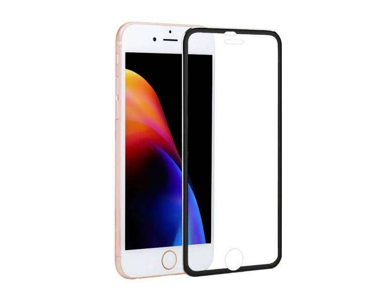 Cristal templado completo iPhone 8 Plus Protector Pantalla con borde colorado Negro