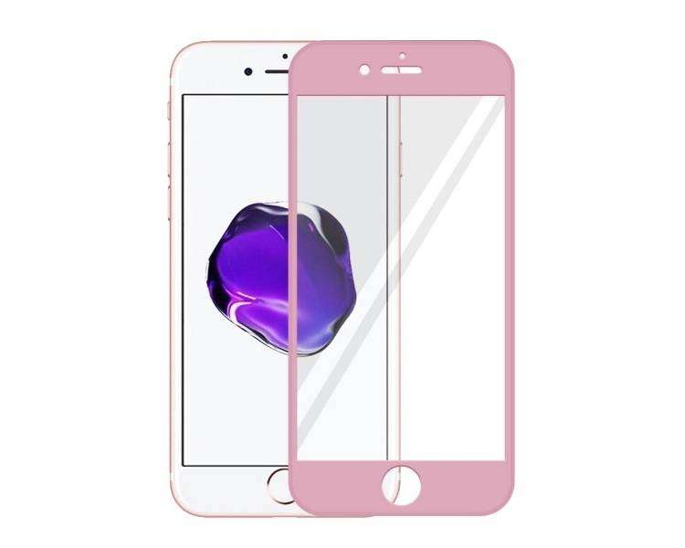 Cristal templado completo iPhone 8 Plus Protector de Pantalla Rosa