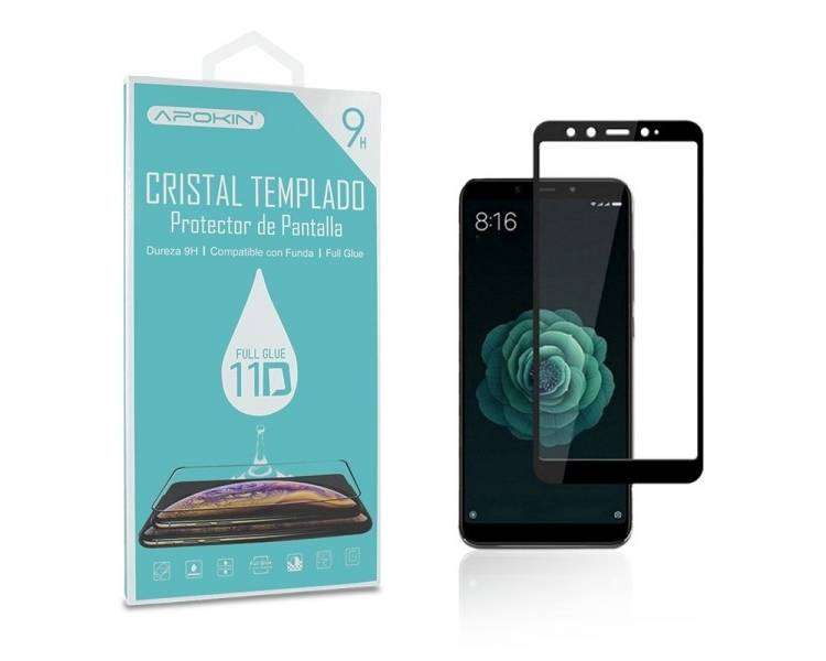 Cristal templado Full Glue 11D Premium Xiaomi Mi A2 Protector de Pantalla Curvo Negro