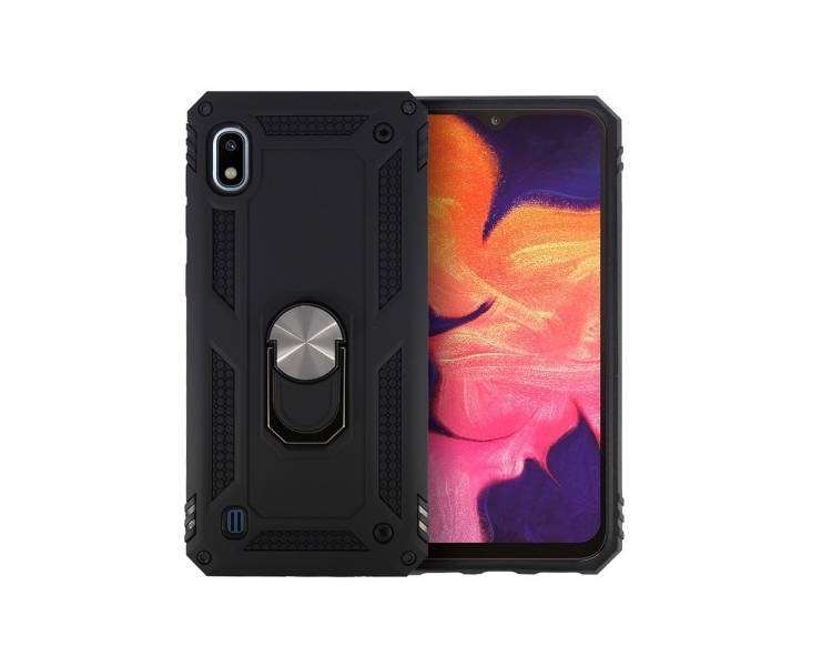 Funda Aluminio Antigolpe Samsung Galaxy A42 con Imán y Soporte de Anilla 360º