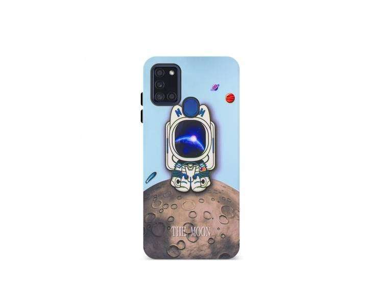 Funda Gel Doble capa para Samsung Galaxy A21S - Gato Moon